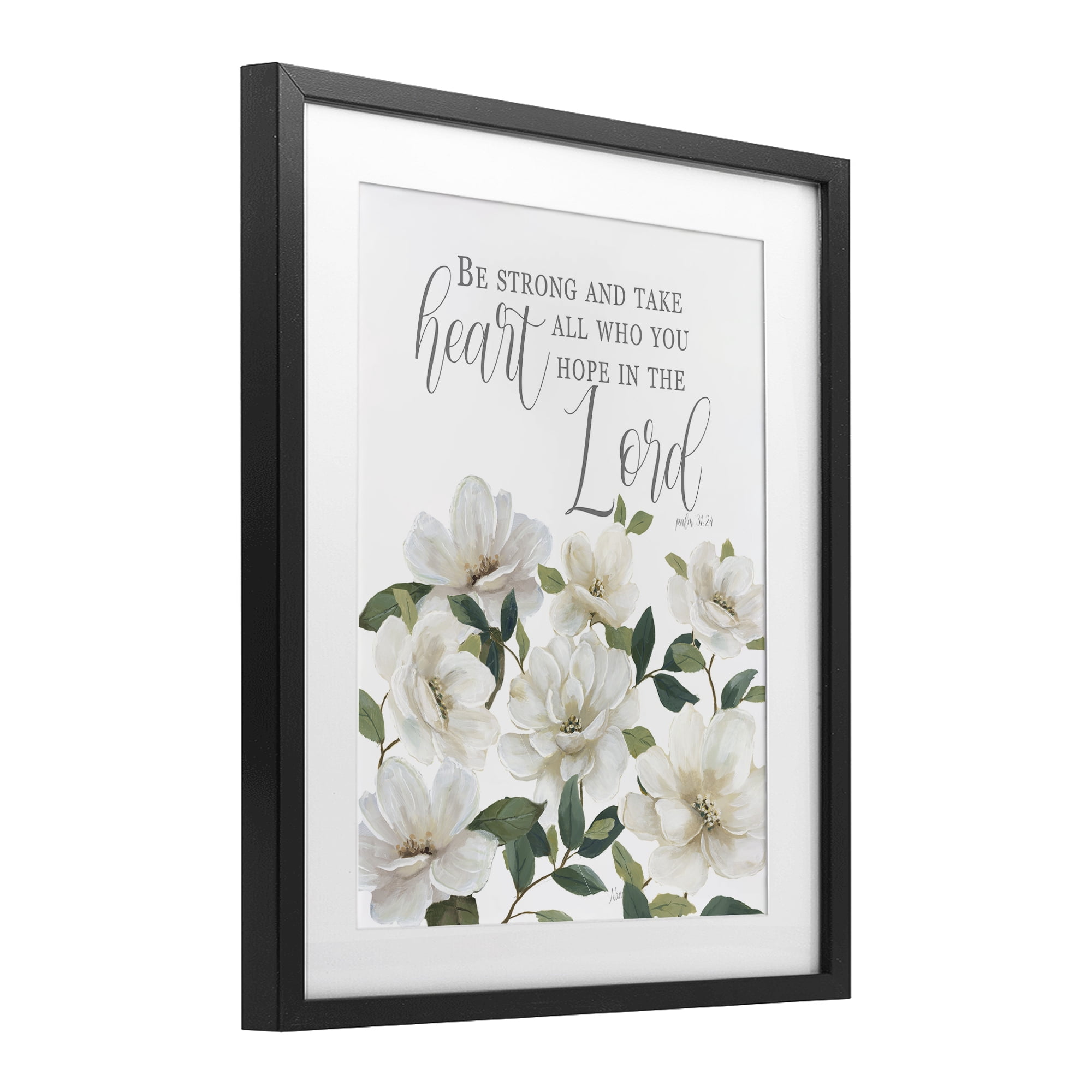Stupell Industries Be Strong And Take Heart Black Framed Print Under Glass, design by Nan