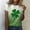 White, variant on Babysbule Fashion Women's Summer St. Patrick's Day Tops Half Sleeve Pullover Solid Color Printed Casual Blouse Tops