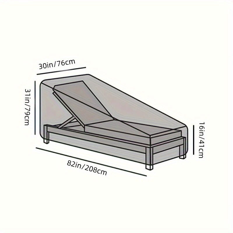 2Pcs Chaise Lounge Cover, Patio Furniture Covers, Waterproof UV Resistant Outdoor Lounge Chair Covers with Air Vent, Heavy Duty