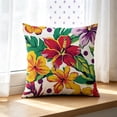 thumbnail image 4 of Tuvgenk Weather Resistant Outdoor Pillow Cover 18x18 for Lawn Chair, Summer Bright Flower Cushion Case for Porch, 4 of 6