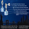 thumbnail image 2 of Gem Stone King 925 Silver and 10K Yellow Gold Millennium Blue Mystic Quartz and White Lab Grown Diamond Dangle Earrings for Women | 6.06 Cttw | Gemstone Birthstone | Oval 10X8MM, 2 of 6