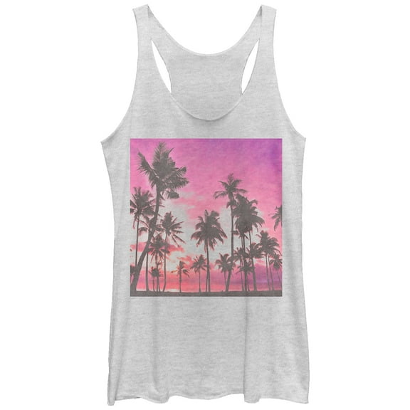 Women's Lost Gods California Sights  Racerback Tank Top White Heather Small