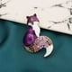 thumbnail image 4 of Broche de zorro esmaltado Zulema con Alfileres de broche púrpura, 4 of 8