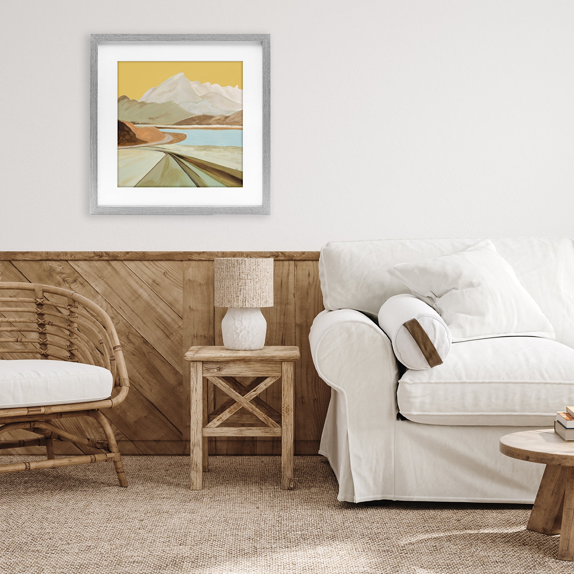 Stupell Industries Retorno Mountain Sunrise Gray Framed Print Under Glass, design by Patricia Pinto