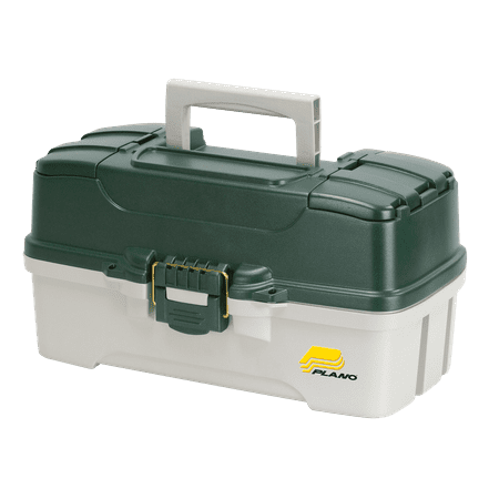 Plano Fishing, 3 Tray Tackle Box, Dual top access, Green/Off (Best Tackle For Striper Fishing)