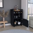 thumbnail image 3 of Phoenix Bar Cart with Two Open Shelves, Four Wine Cubbies and a Hinged-Door Storage Cabinet, 3 of 5