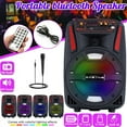 thumbnail image 2 of 8" Woofer Portable Party Wireless Speaker with Mic USB Rechargeable Stereo Wireless PA Sound System, 2 of 9