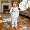 thumbnail image 2 of JAJAHO Boys Girls DIY Doodle Coloring Hand Painted Outfits Carnival Cartoon Print Long Sleeve Top Pants Set For Kids 2-10 Years Home Clothes 2 Piece Stylish Outfit, 2 of 7