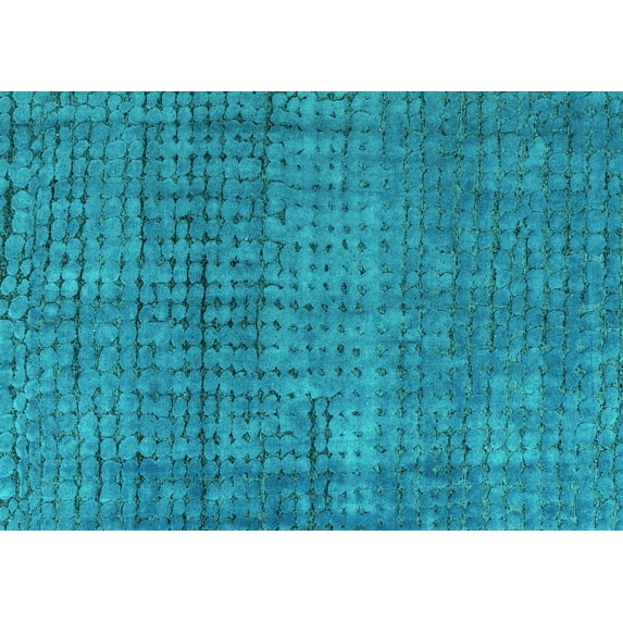 Ahgly Company Indoor Rectangle Abstract Turquoise Blue Modern Area Rugs, 8' x 12'