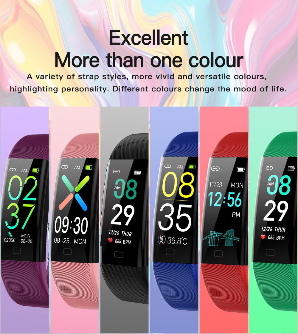 Laatikui F07T smart watch, 1.1-inch fitness high temperature warning bracelet