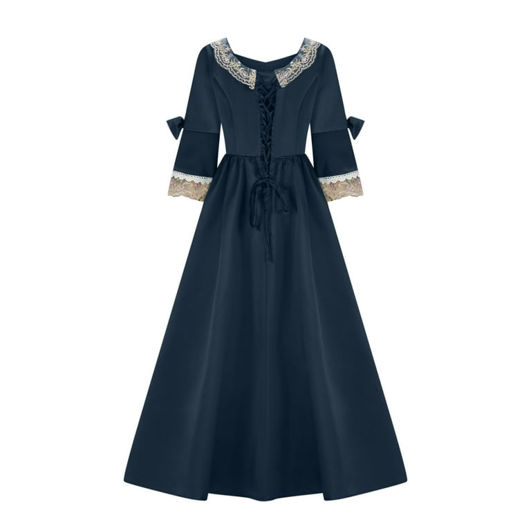 Oplxuo Women's Medieval Plus Size Lace Dress Gothic Flare Long Sleeve  Square Neck Cosplay Fancy Dress Victorian Costume - Walmart.com