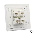 thumbnail image 1 of LAN CAT6 Outlet Wall Socket Plate Network Ethernet RJ45 Panel Faceplate R4U4, 1 of 6