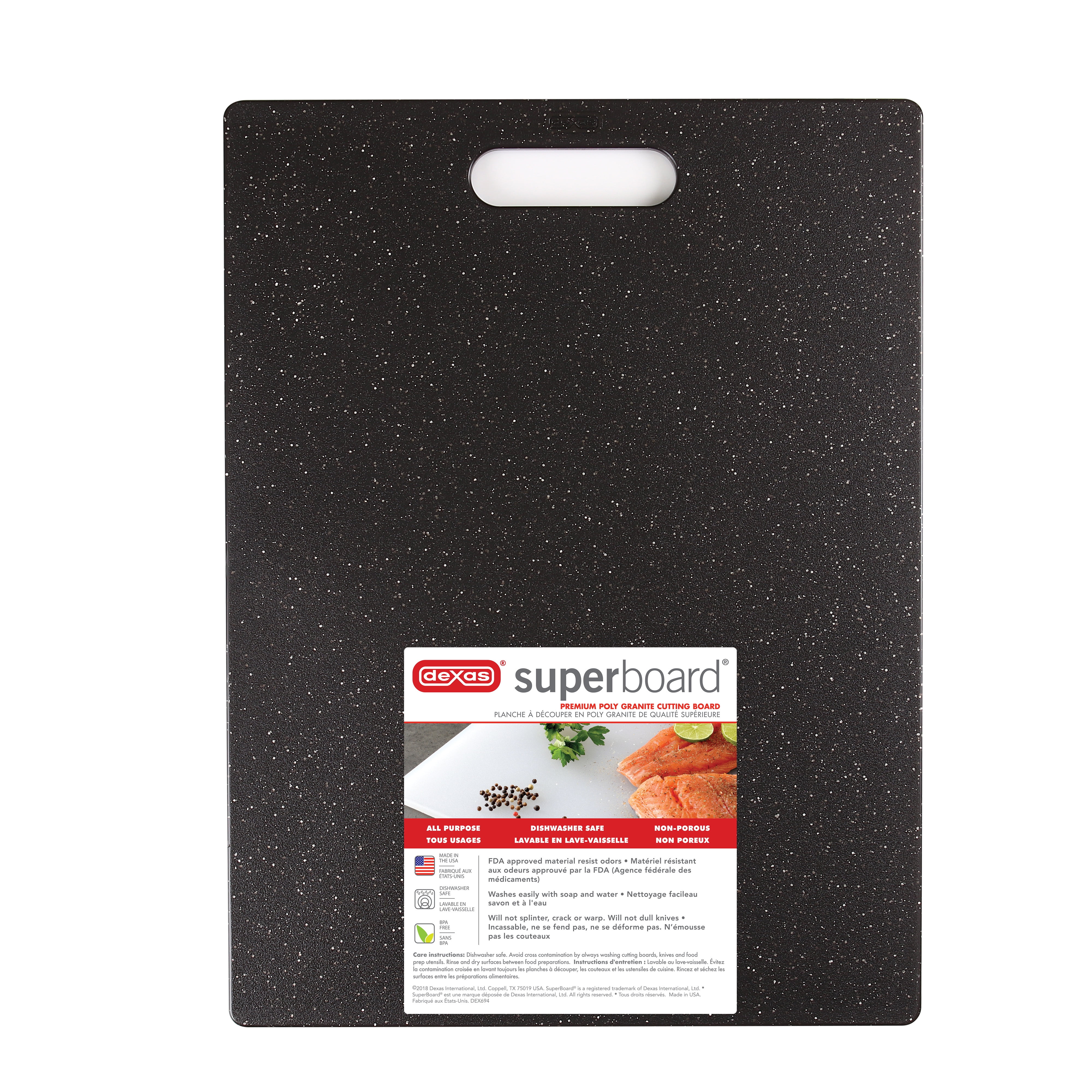 DEXAS 12 x 16 Poly Granite Cutting Board in Midnight Granite Finish