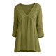 thumbnail image 4 of Neewe Women's Cotton Linen 3/4 Length Sleeve Tops V Neck Pleated T Shirts Loose Fit Blouses Casual Tees 2026 Fashion Clothes, 4 of 8