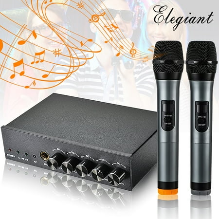 - ELEGIANT Professional Dual Handheld bluetooth Wireless Microphone Interference-resistant with Receiver Studio for Conferences Home Karaoke KTV