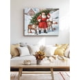 thumbnail image 5 of Christmas Santa Elk Canvas Print Wall Art Vintage Oil-Painting Style Xmas Tree Santa Elk Winter Snow Pictures Painting Morden Artwork for Living Room Bedroom, Ready to Hang - 12"x16", 5 of 6