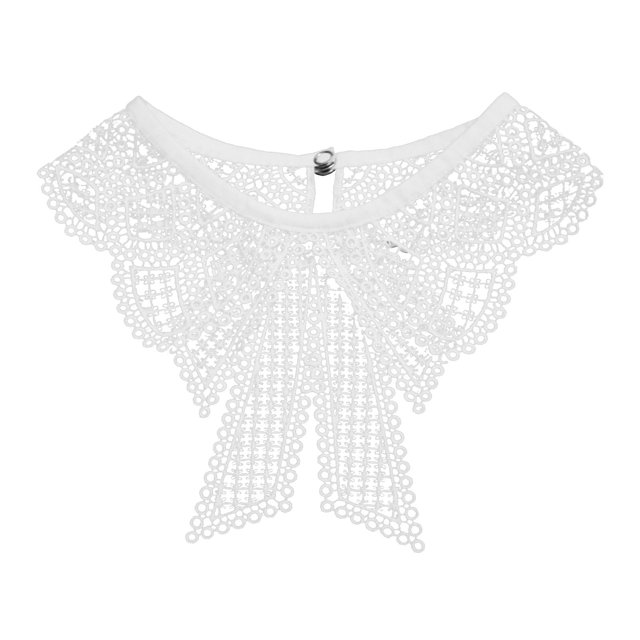 New Release,Ladies' Embroidered Bow Collar, Hollow Bow Design, Solid Color, Fashion Accessory, Daily Wear, Collar Stylization, Elegant Look Perfect for All Body Types|100%Polyester,White