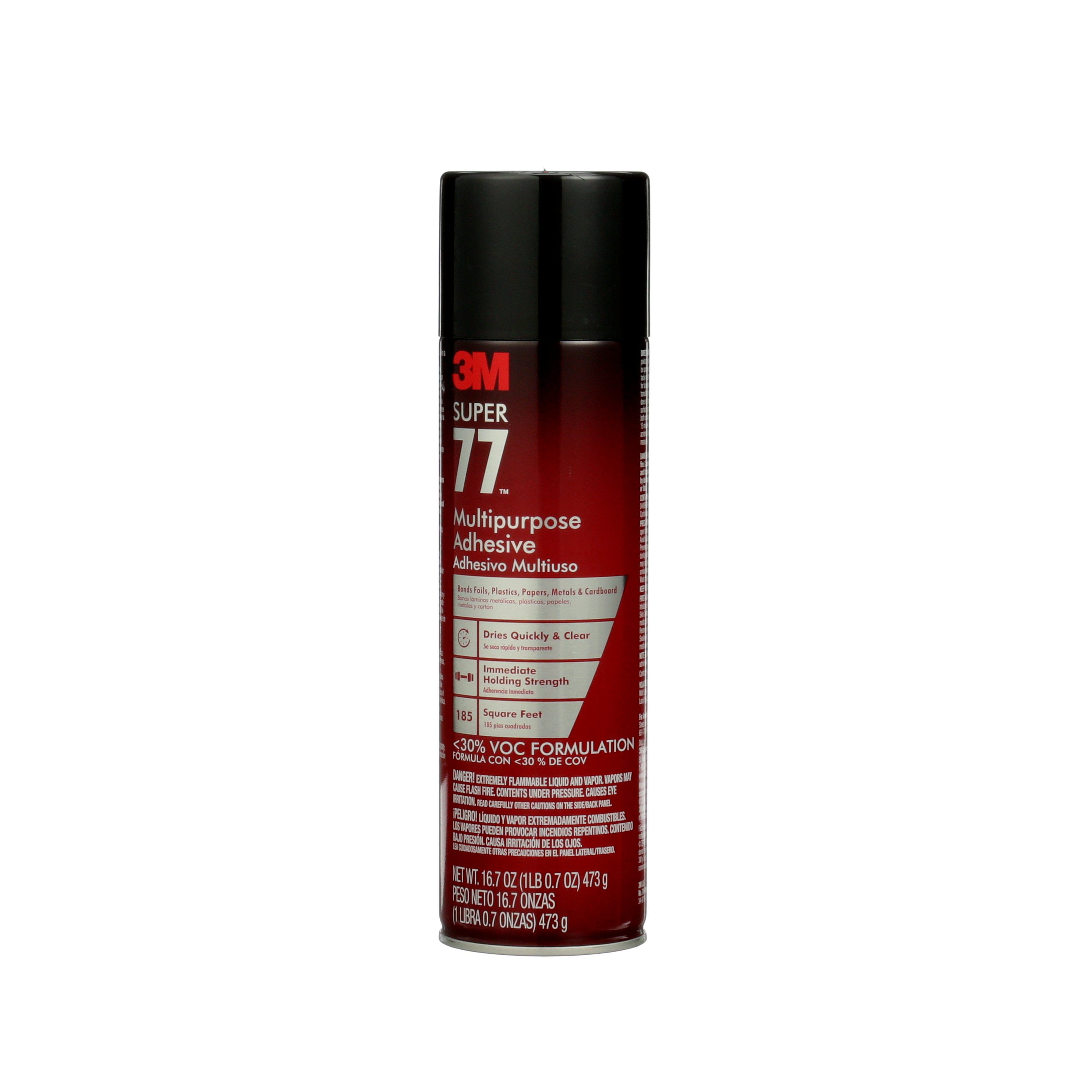 3M 21210, Super 77 Multipurpose Spray Adhesive, 24 fl oz Can (Net Wt 16.75  oz), 7000000931, 12/Case » Alloy Coating Supply®