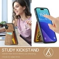 thumbnail image 3 of Phone Case for iPhone 17, Back Credit Card Holder Wallet Cover Study Kickstand PU Leather Magnetic Clasp RFID Blocking Case for iPhone 17 Cases Women, Brown, 3 of 8