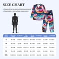 thumbnail image 4 of Naloa Starry Sky Colorful Donut Men’s Pajamas Set - Long Sleeve Button Down Sleep Shirt and Pajama Bottoms Sleepwear Set-Large, 4 of 7