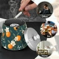 thumbnail image 4 of Yayeee Ashtray with Lid for Cigarette Smokeless Stainless Steel Home Ash Holder, Floral Oranges, 4 of 7