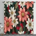 thumbnail image 2 of Boho Flowers Blackout Curtains, White Pink Floral Curtains for Living Room Bedroom, Vintage Country Flowers Curtain, Thermal Insulated Grommet Drapes Home Decor 42"W x 45"L (Pack of 2), 2 of 6