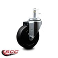 thumbnail image 2 of 4 Inch Soft Rubber Wheel Swivel 7/16 Inch Grip Ring Stem Caster Service Caster, 2 of 2