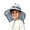 Blue, variant on Kids Sun Hat Solar Fan Hat with Detachable Neck Large Brim Sun Adjustable Cap