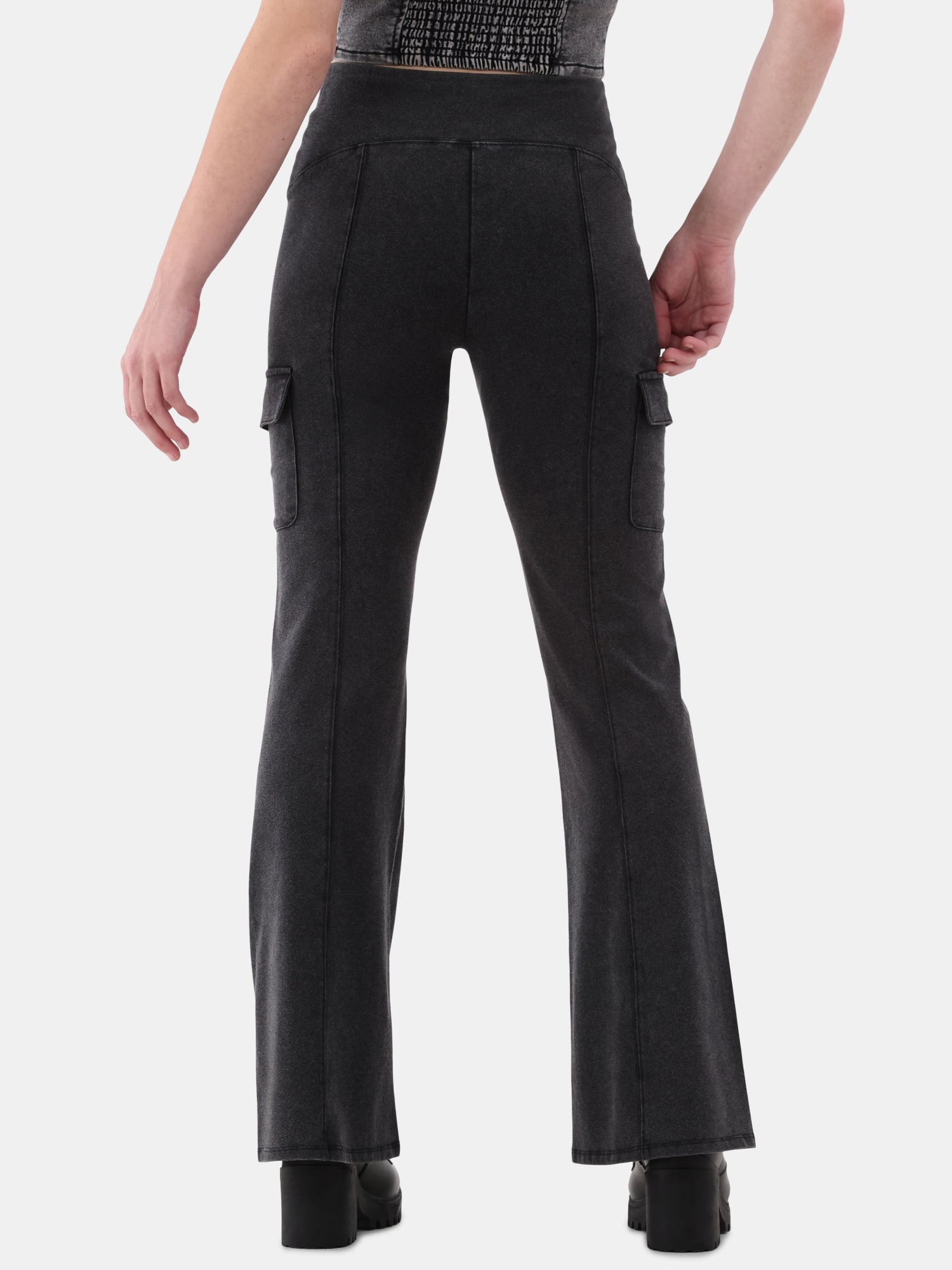 No Boundaries Mineral Wash Flare Cargo Pants, 31” Inseam No Boundaries Mineral Wash Flare Cargo Pants, 31” Inseam