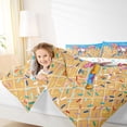 thumbnail image 3 of Castle Fairy Baseball Ice Cream Print Twin Comforter Sets 2pcs, Sport Theme Bedding Set, Blue Pink Yellow,1 Comforter and 1 Pillowcase, 3 of 6