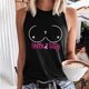thumbnail image 3 of Moda casual mujer sin mangas impreso damas cuello redondo blusas tops camiseta Fridja gh4442, 3 of 5
