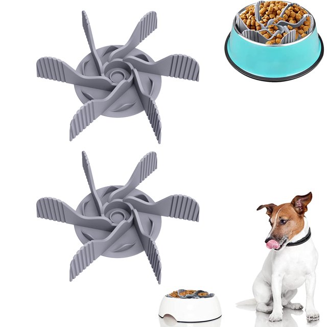 Silicone Rounded Slow Feeder Insert for Dogs - Anti-Gulping Pet Bowl Accessory, All-Season Use, 2 PCS Set in Gift Box - Pet Feeding Control Tool for Dog Bowls & Feeders