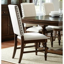 Dining Chairs Set of 2, Modern Kitchen Upholstered Seat Wooden Traditional Dining Dark Oak Finish