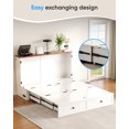 thumbnail image 7 of Puremind Queen Size Murphy Bed with Mattress, Murphy Cube Cabinet Bed with USB Charging Station and Large Storage Drawer, Murphy Chest Bed for Small Guest Room/Home/Office, White, 7 of 7