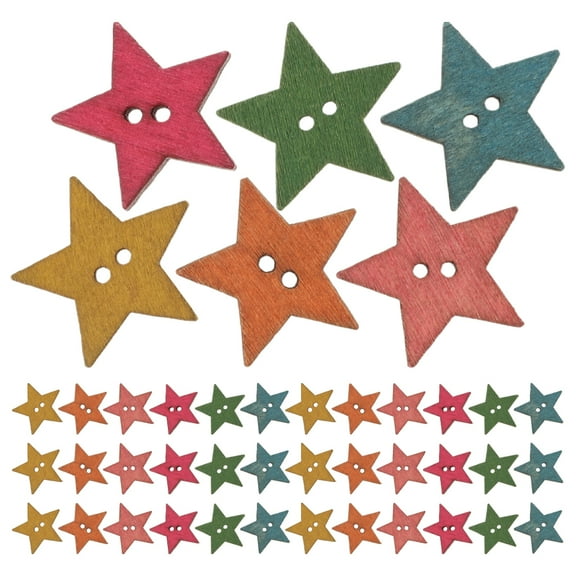 100 Pcs Pendant Tools Five-Pointed Star Button 2.50X2.50X0.30CM