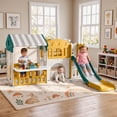 thumbnail image 5 of Vipuse 9 in 1 Indoor Infant Toddler Playground Slides Playset with Playhouse for Backyard Home, Yellow & Green, 5 of 13