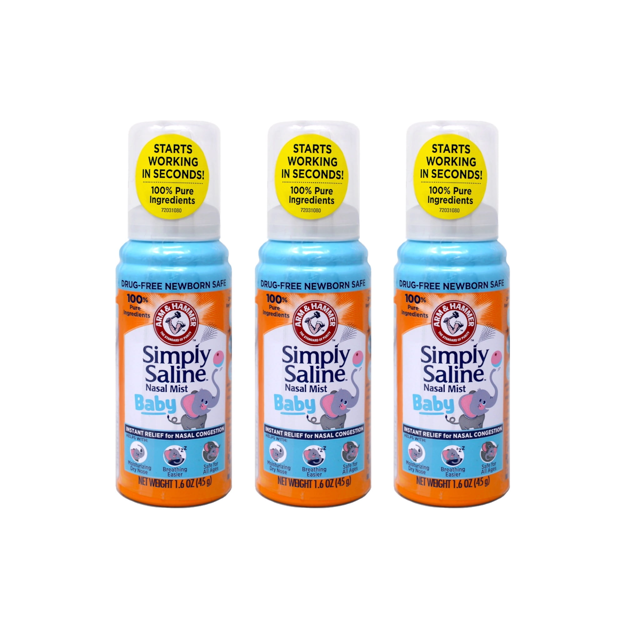 Simply Saline Nasal Mist Baby 1.6 oz (Pack of 3)