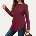 thumbnail image 2 of Towmus Long Sleeve Shirts for Women Tunic Tops for Women Loose Fit Dressy Crew Neck Pullover Basic Sweaters for Women, 2 of 6