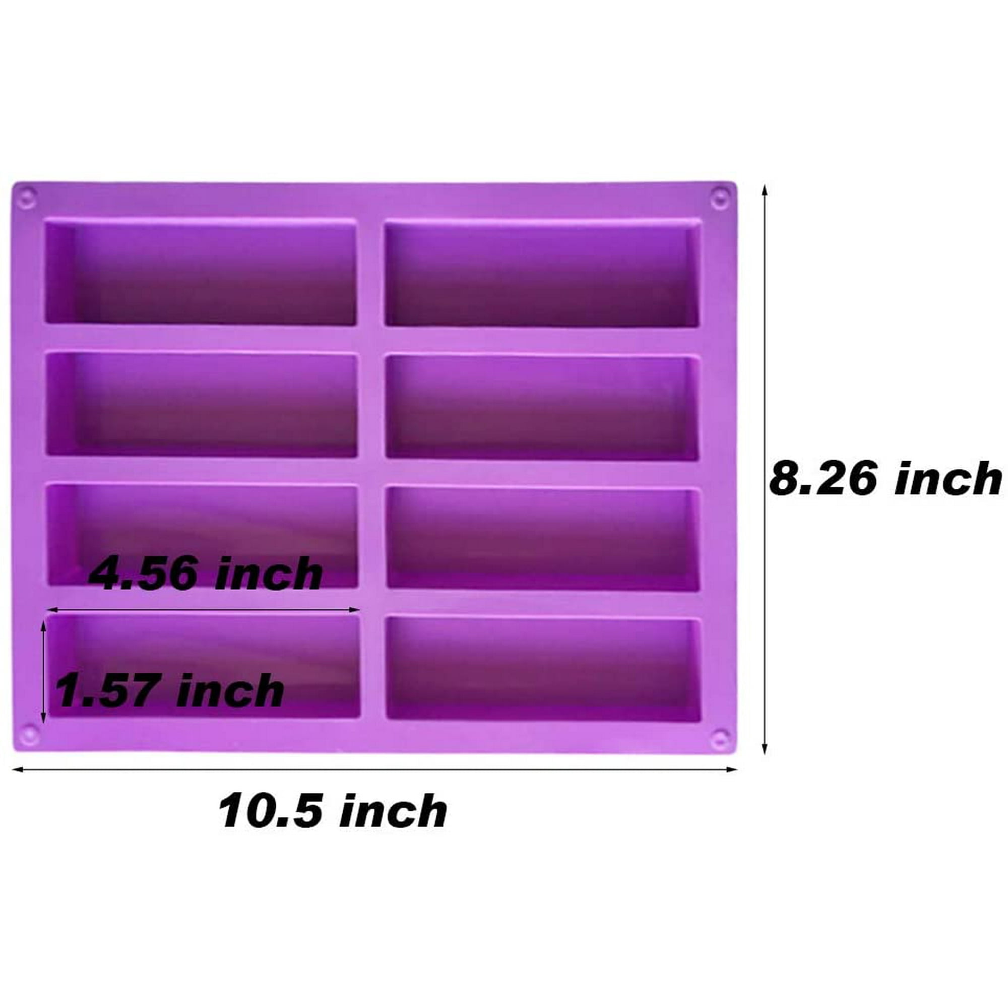 2-Pack Silicone Bar Molds - 8 Cavity Rectangle Mold For Granola, Protein Bars, Chocolate & Brownies