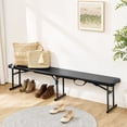 thumbnail image 4 of Mainstays 6 Foot Fold-in-Half Bench, Steel Frame, Indoor Outdoor, Includes Carry Handle, Black, 4 of 14