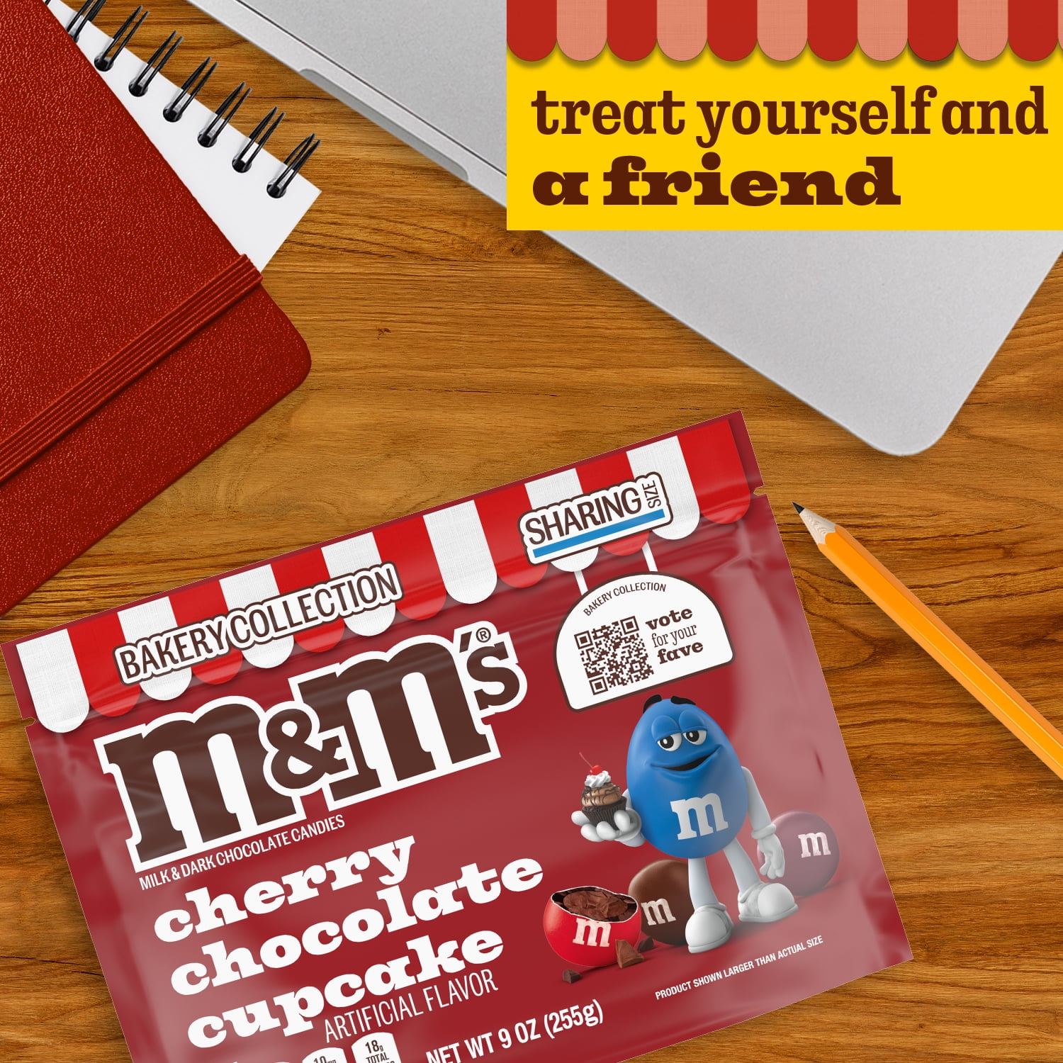 M&M's Cherry Chocolate Cupcake Chocolate Candy, Sharing Size - 9 oz Resealable Bag