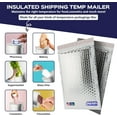 thumbnail image 3 of Pacron Insulated Thermal Bubble Mailers - Mixed Sizes 11x15 (100) & 15x17 (100) - Waterproof Foil Padded Envelopes for Cold Shipping - Self-Sealing Shipping Envelopes for Food & Cosmetics, 3 of 6