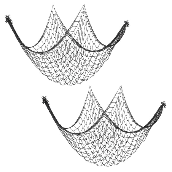 Unique Bargains Décoration de Filet de Pêche, 2 Pack 80 Pieds x 40 Pieds Accessoire de Fête, Noir