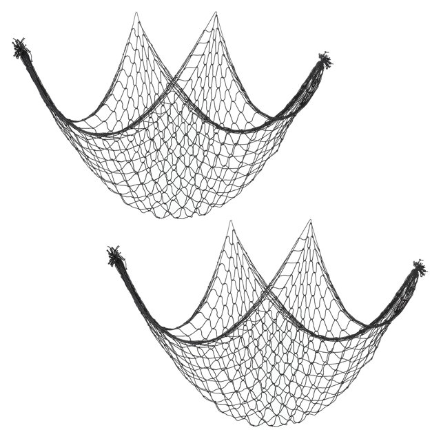 Unique Bargains Fishing Net Decor, 2 Pack 80' x 40' Fish Net Decor Party Accessory, Black