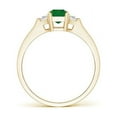 thumbnail image 2 of ANGARA Natural Emerald-Cut Emerald and Trapezoid Diamond Three Stone Ring in 14K Yellow Gold for Women (Size-6x4mm) | May Birthstone, Anniversary, Jewelry Gift for Women | Natural Emerald Ring, 2 of 7