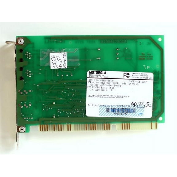 Modem, MOTOROLOA 3456 ISA MS us, 62095466-01, FCC: AK3USA-24412-M5-E