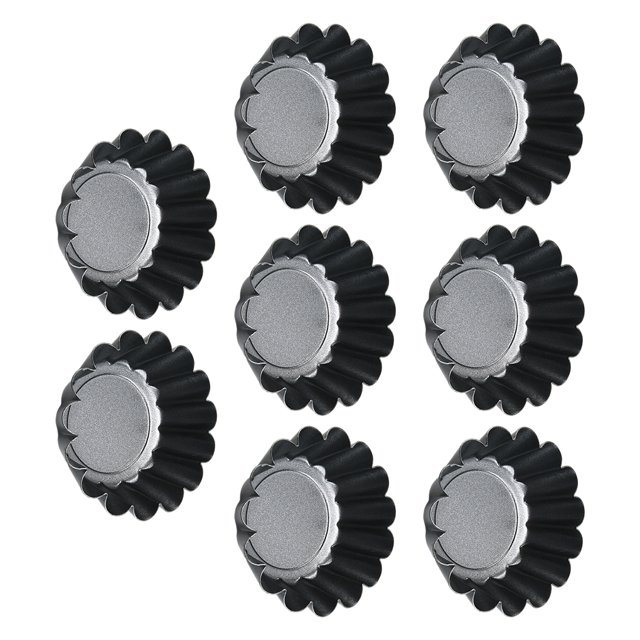Cateissary 8x moldes de tarta negros resistentes a altas temperaturas para moldes de tarta de huevo reutilizables profesionales Herramientas y accesorios para hornear
