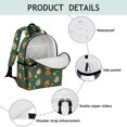 thumbnail image 4 of Football and Tennisball Green Pattern Cute School Backpack Bag for School with Padded Back and Adjustable Shoulder Straps 15.25"x11.5"x5.25", 4 of 5