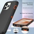 thumbnail image 7 of I-HONVA Compatible with iPhone 12 Pro Max Case,3-Layer Military Grade Drop Protection Anti-Slip Bumper Rugged Shockproof Dustproof Protection 6.7 inch Phone Case,Black Orange, 7 of 7