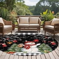 thumbnail image 4 of Round Rug 7Ft Washable Non-Slip, Black Red Christmas Circle Area Rugs for Living Room Bedroom, Snowman Xmas Tree Snowflake Gifts Ball Indoor Floor Mats Carpet Runner for Home Decor Aesthetic, 4 of 8